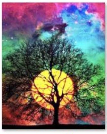 Diamantni mozaik (diamond painting) Drevo – nočno nebo 30 × 40 cm