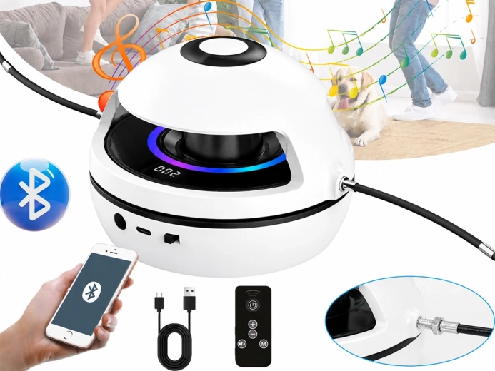 Bluetooth glasba, svetlobni učinki in polnilna baterija