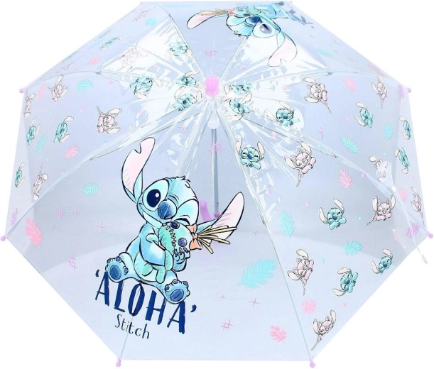 Otroški prozorni dežnik Disney Stitch Rainy Days 71 cm
