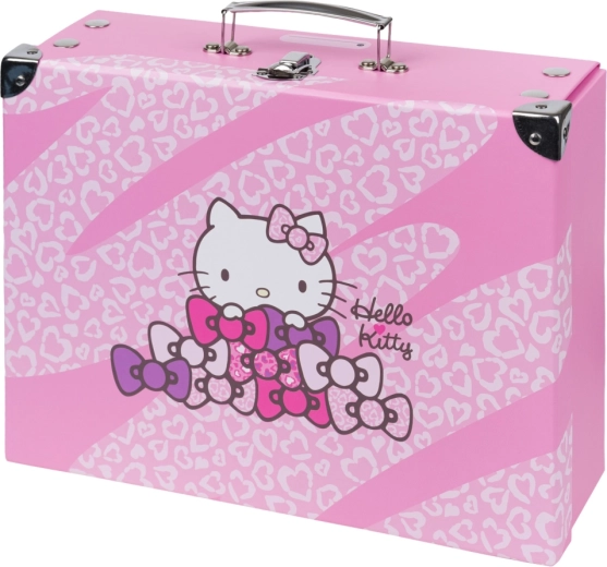 Baagl zložljiv šolski kovček Hello Kitty Sweet leopard s kovinskimi ojačitvami