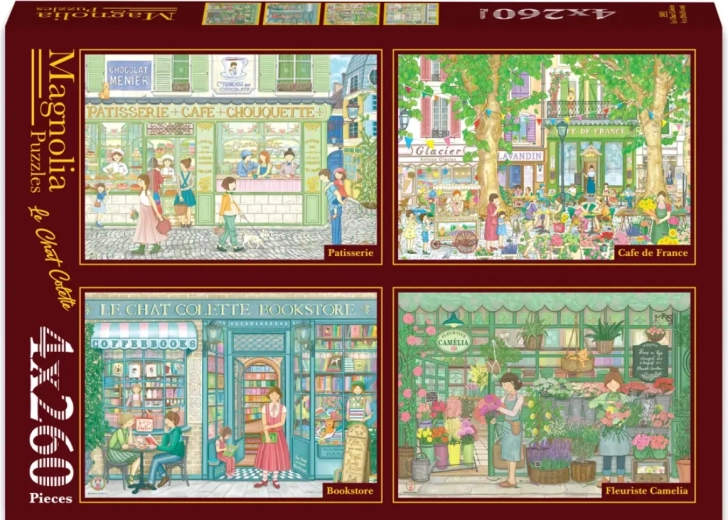 Magnolia puzzle slaščičarna, kavarna, knjigarna in cvetličarna (4×260 kosov)