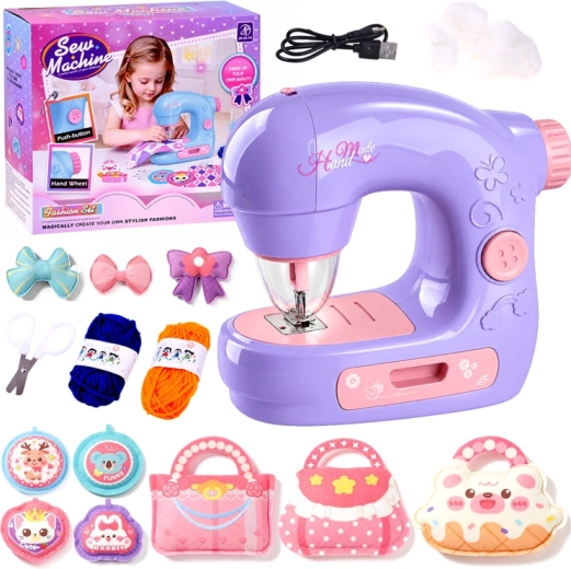 Children's Sewing Machine with Felt Accessories for Handbags and Decorations