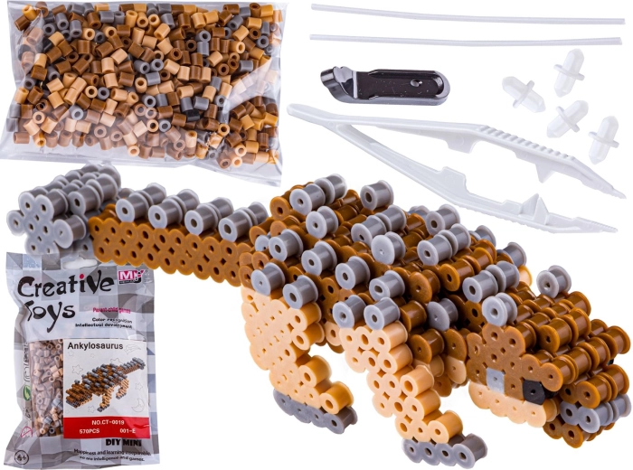 3D iron-on beads ankylosaurus in a bag