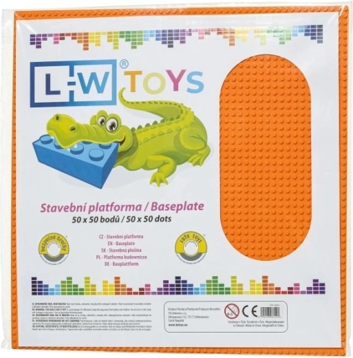 L-W Toys velika gradbena podloga 50 × 50 točk oranžna