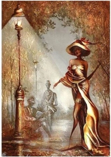 Norimpex diamond painting Woman in a Hat 30 × 40 cm