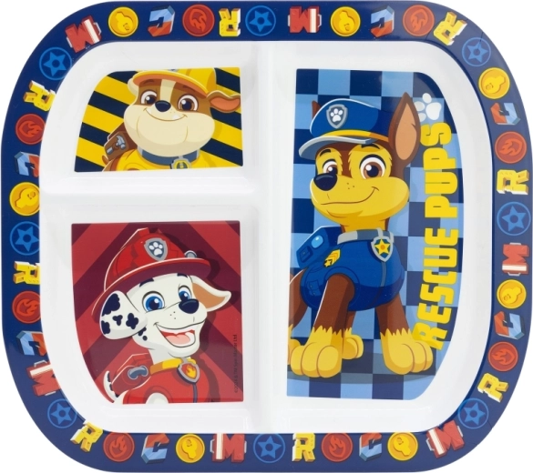 Otroški krožnik Paw Patrol z razdelki Boy Rescue Pups 22 cm
