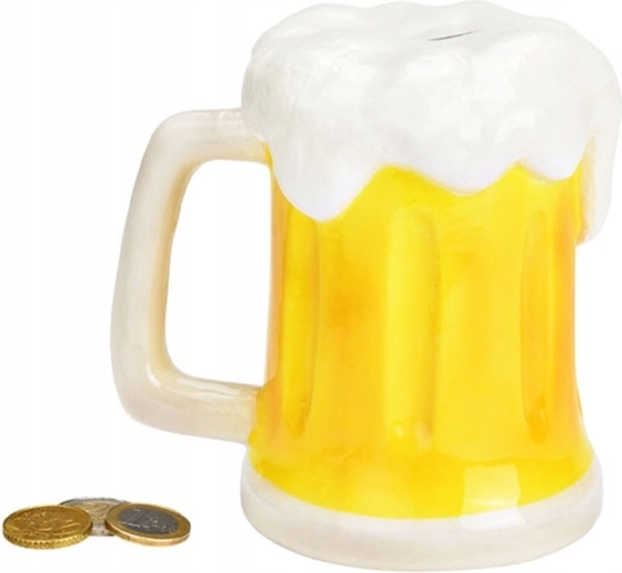 Porcelan hranilnik v obliki pivskega vrčka