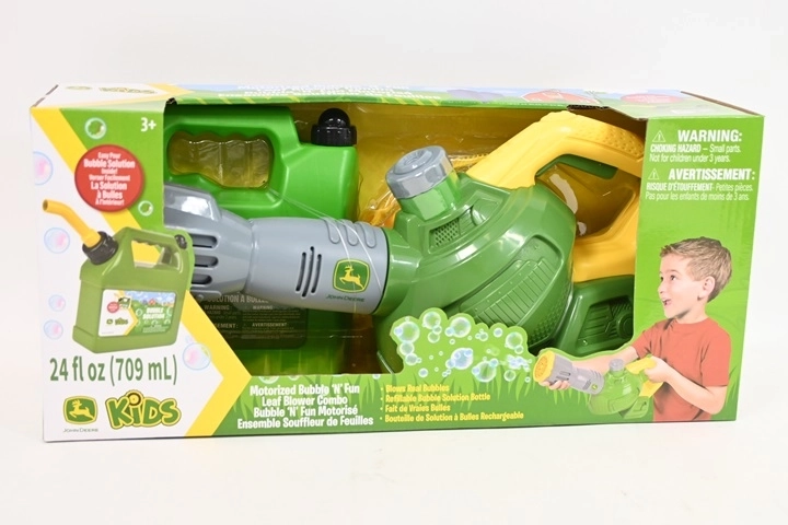TOMY John Deere Kids Leaf Blower with Bubble Maker