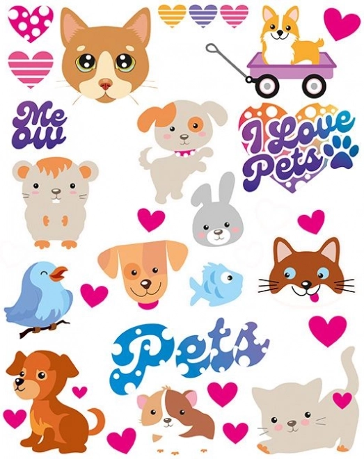 naprasovalni našitki z živalicami – velik list 20 × 30 cm