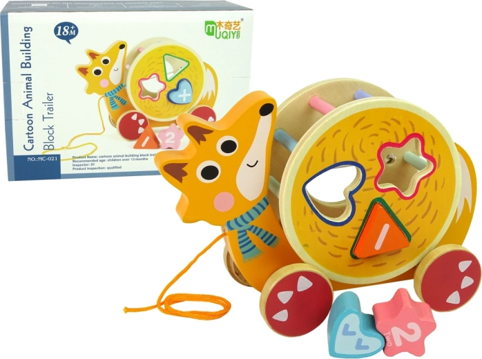 Leseni vlečni lisjak z razvrščevalnikom oblik in labirintom s kroglicami