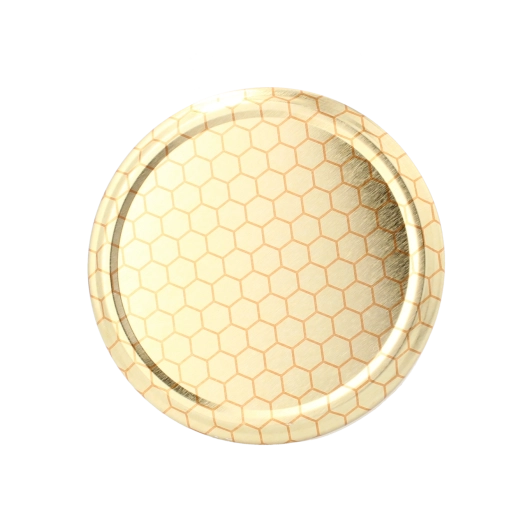 Pokrovčki za medene kozarce z motivom satja, premer 82 mm, 6 zarez (pakiranje 600 kos)