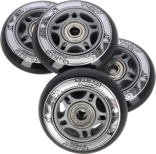 Komplet koleščkov za in-line rolerje 72 × 24 mm z ležaji ABEC 9 NILS EXTREME