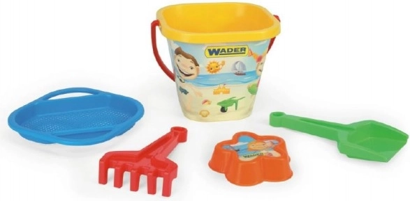 Komplet za pesek plast asst 2 barvi 5 kosov v mreži 20 x 20 x 18 cm 12 m+ Wader