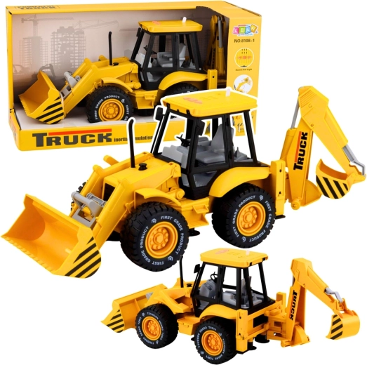 Otroški gradbeni nakladalnik in bager s svetlobnimi in zvočnimi učinki – rumen