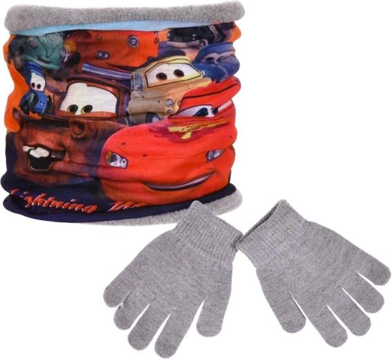 Komplet ovratnega šala in rokavic Disney Cars z masko - 1 kos