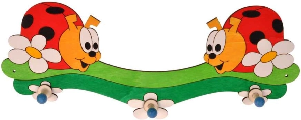 Lesen obešalnik s tremi kljukami pikapolonice DoDo