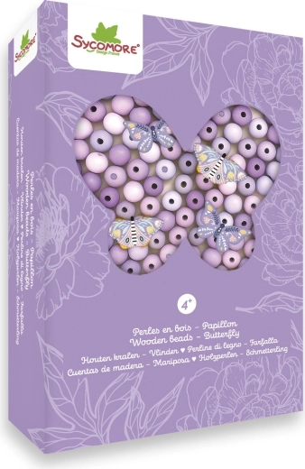 Lesene perle XS metulj - 1 kos