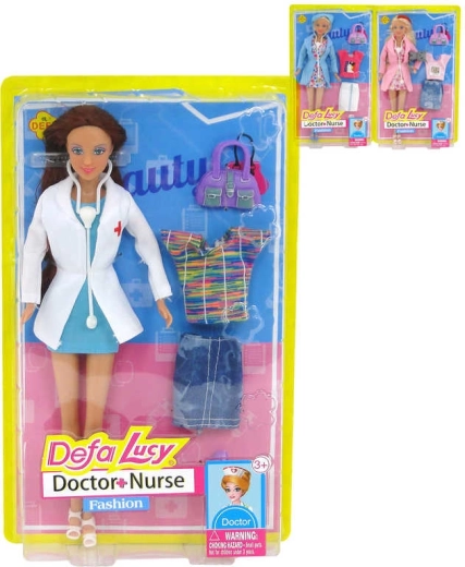 Punčka Defa Lucy zdravnica / medicinska sestra 29 cm z dodatki – 1 kos