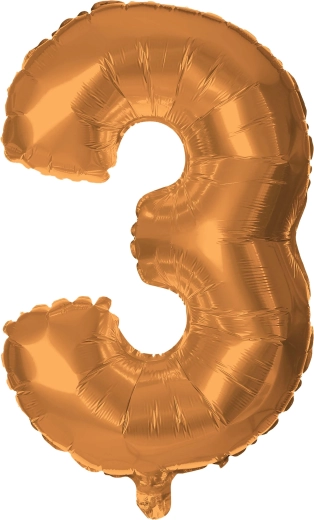 Folijski balon številka 3 30 cm bronasti TORO