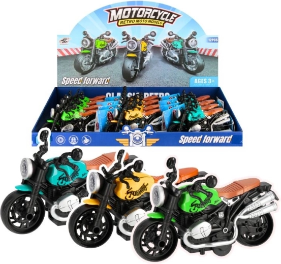 Retro motorno kolo – kovinski model 13 cm za otroke
