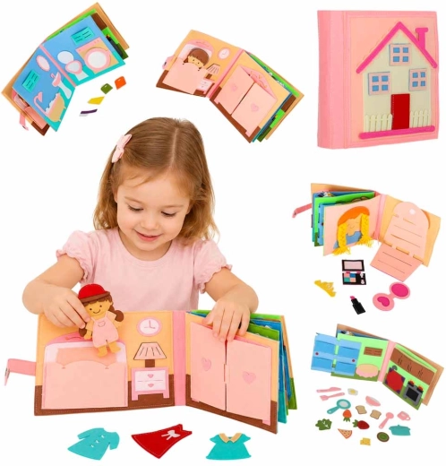 Felt Sensory 3D Dollhouse Book for Children