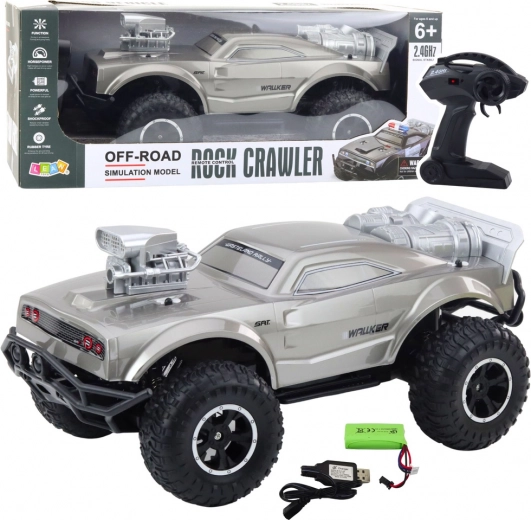 Velik RC terenski športni avto 1:8, srebrn