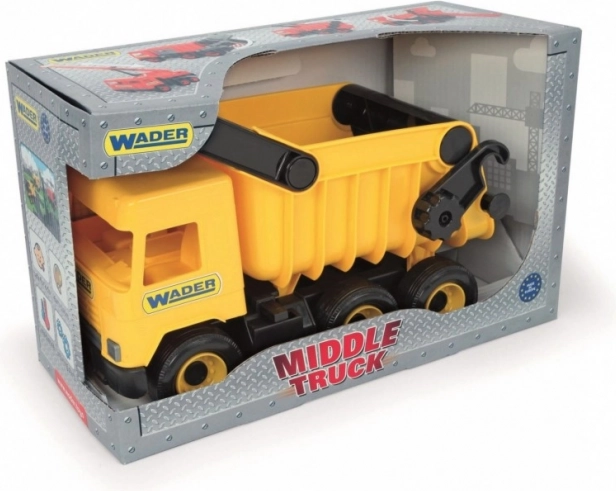 Rumeni prekucnik Middle Truck 38 cm v škatli