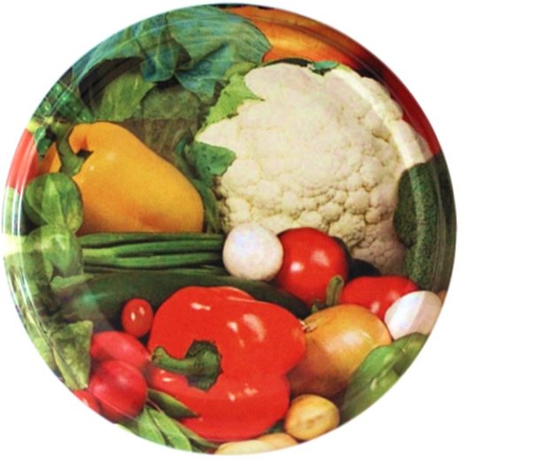 Pokrovčki za vlaganje fi 82 z zelenjavnim motivom cvetače, 100 kos