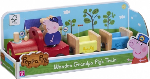 Leseni vlak Peppa Pig z dedkom Prasekom