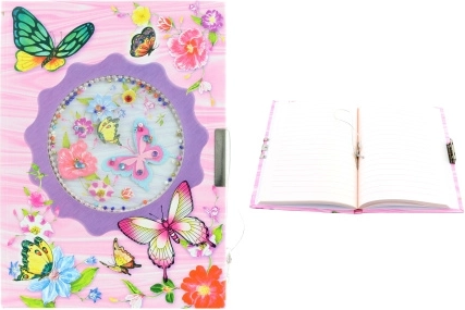 Dnevnik z motivom metuljev za deklice