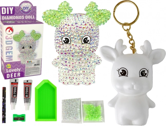 Kreativni DIY set kristalni severni jelen obesek 3D bel