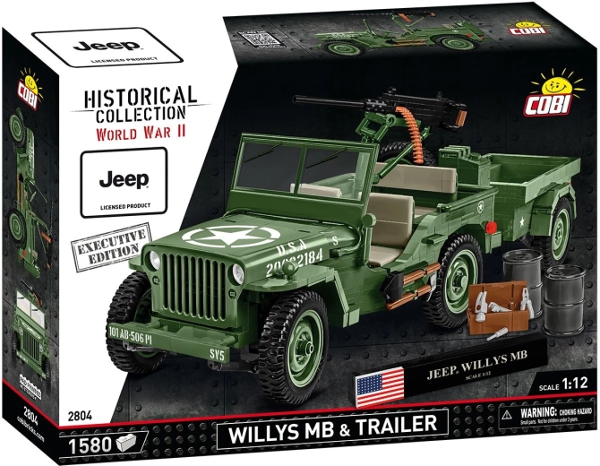 Cobi jeep Willys MB s prikolico 1:12 Executive Edition