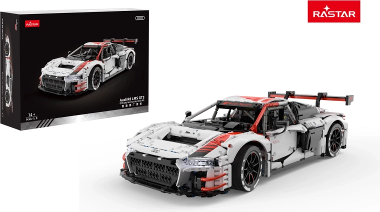 Gradbeni komplet modela avtomobila RASTAR Audi R8 LMS GT3 1:8 bel