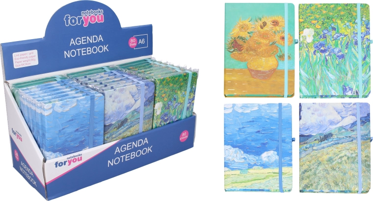 Črtasti zvezek 9 × 14 cm z motivi – 1 kos