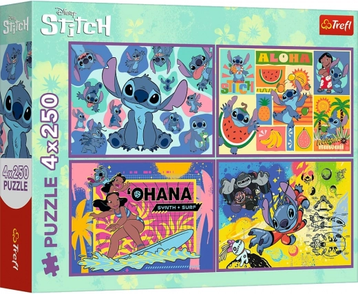 Sestavljanka 4×250 kosov Lilo & Stitch