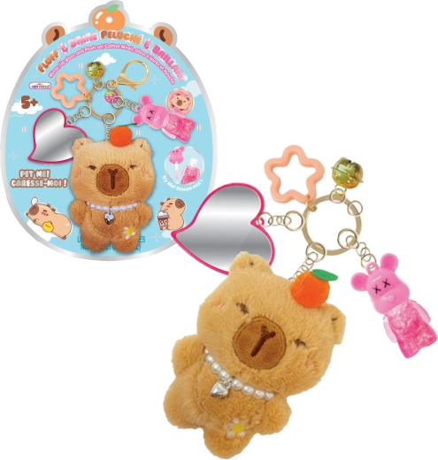 Capybara keychain with lip gloss and mirror - 1 piece