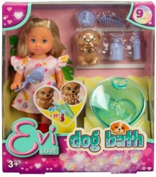 Punčka Evička s kužkom in dodatki