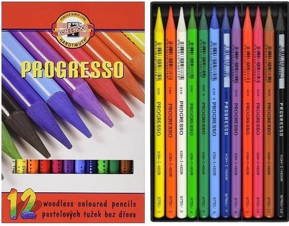 Akvarelne brezlesene barvice Progresso Aquarell 12 kos KOH‑I‑NOOR