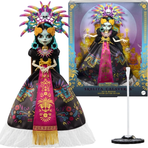 Monster High zbirateljska punčka Skelita Calaveras Dia de Muertos Skullector