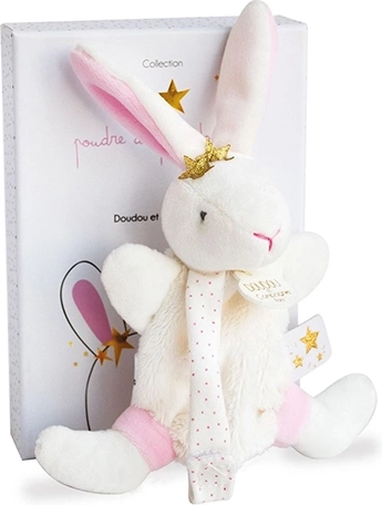 Doudou darilni set - Zajček s držalom za dudek