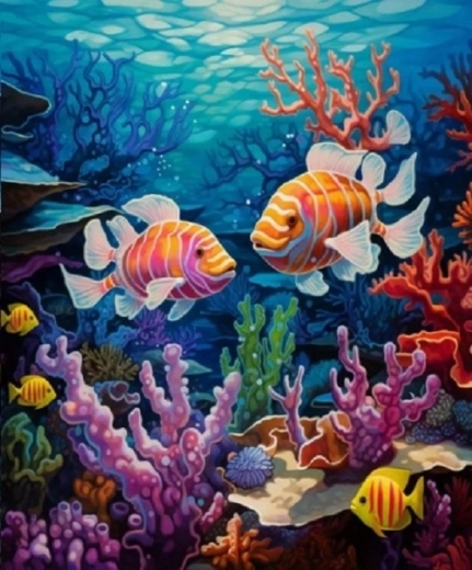 Norimpex diamond painting Coral reef with fish 30 × 40 cm