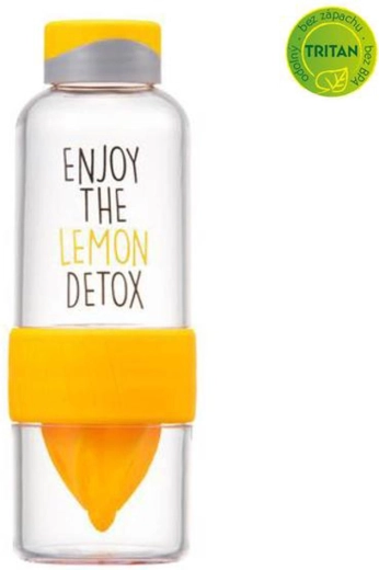 Tritan steklenica za vodo z ožemalnikom 520 ml rumena