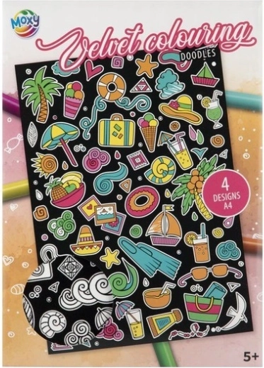 CCG žametna pobarvanka A4 Doodles (4 listi)