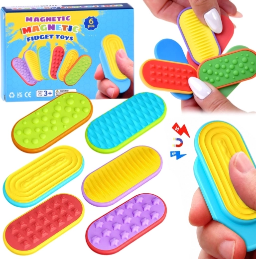 Magnetne senzorične drsneče fidget igrače – set 6 kosov