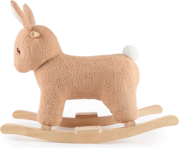 Bieco gugalni zajček Fine iz buklé na lesenih smučkah