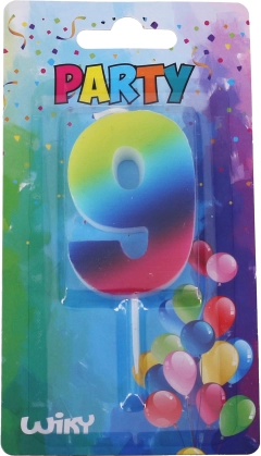 Zabava svečka številka 9 Mavrica