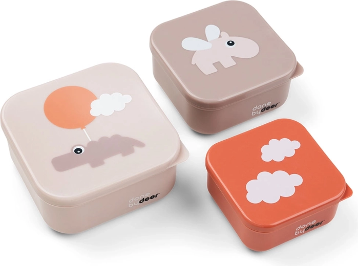 Done by Deer Happy clouds snack box set - 3 pcs – Pink