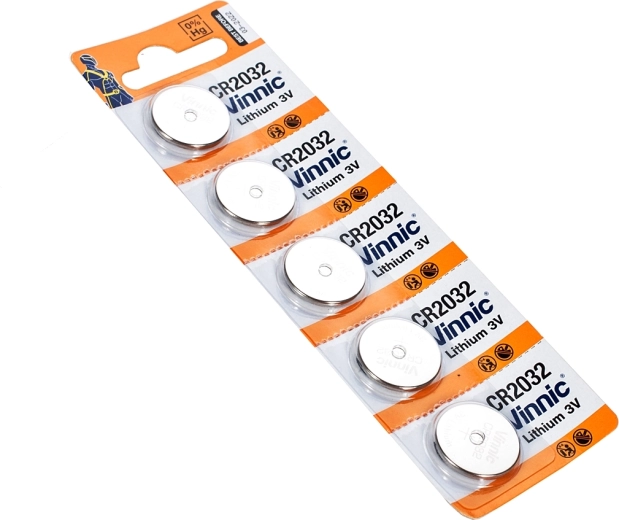Litijeva gumbna baterija CR2032 3 V – pakiranje 5 kos