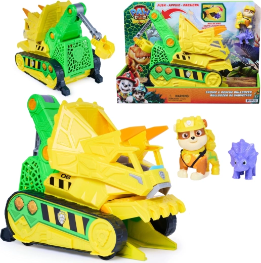 Spin Master Tačke na patrulji v filmu – dino reševanje: Rubblov buldožer Chomp & Rescue 23 cm s figuricami