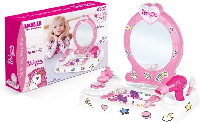 Toaletna mizica Dolu Unicorn z dodatki